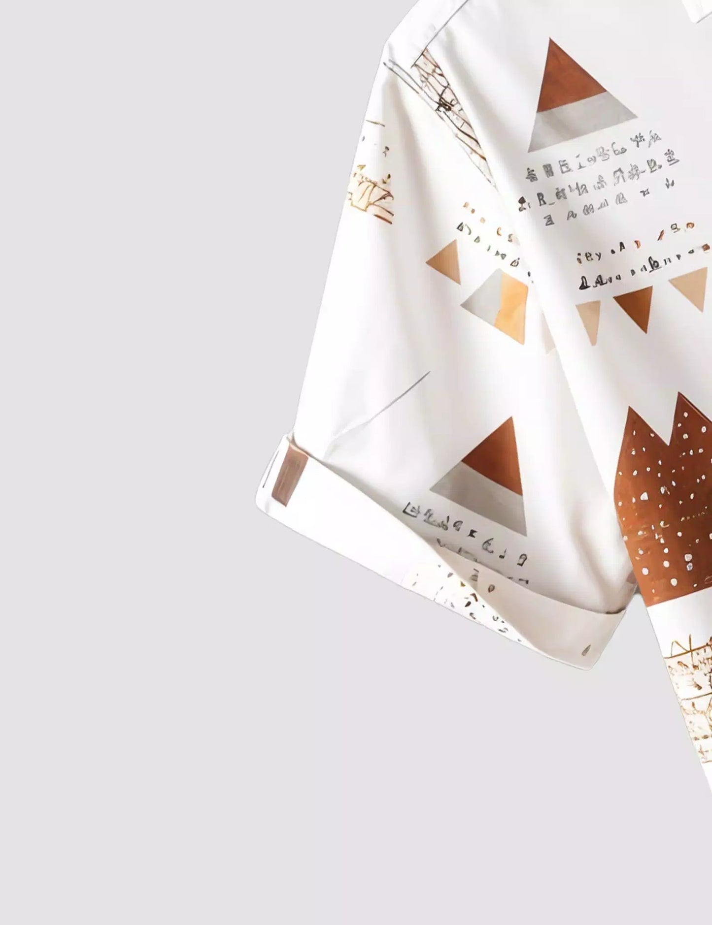 WHITE PYRAMID PRINTED DESIGNER MEN'S HALF SLEEVES SHIRT