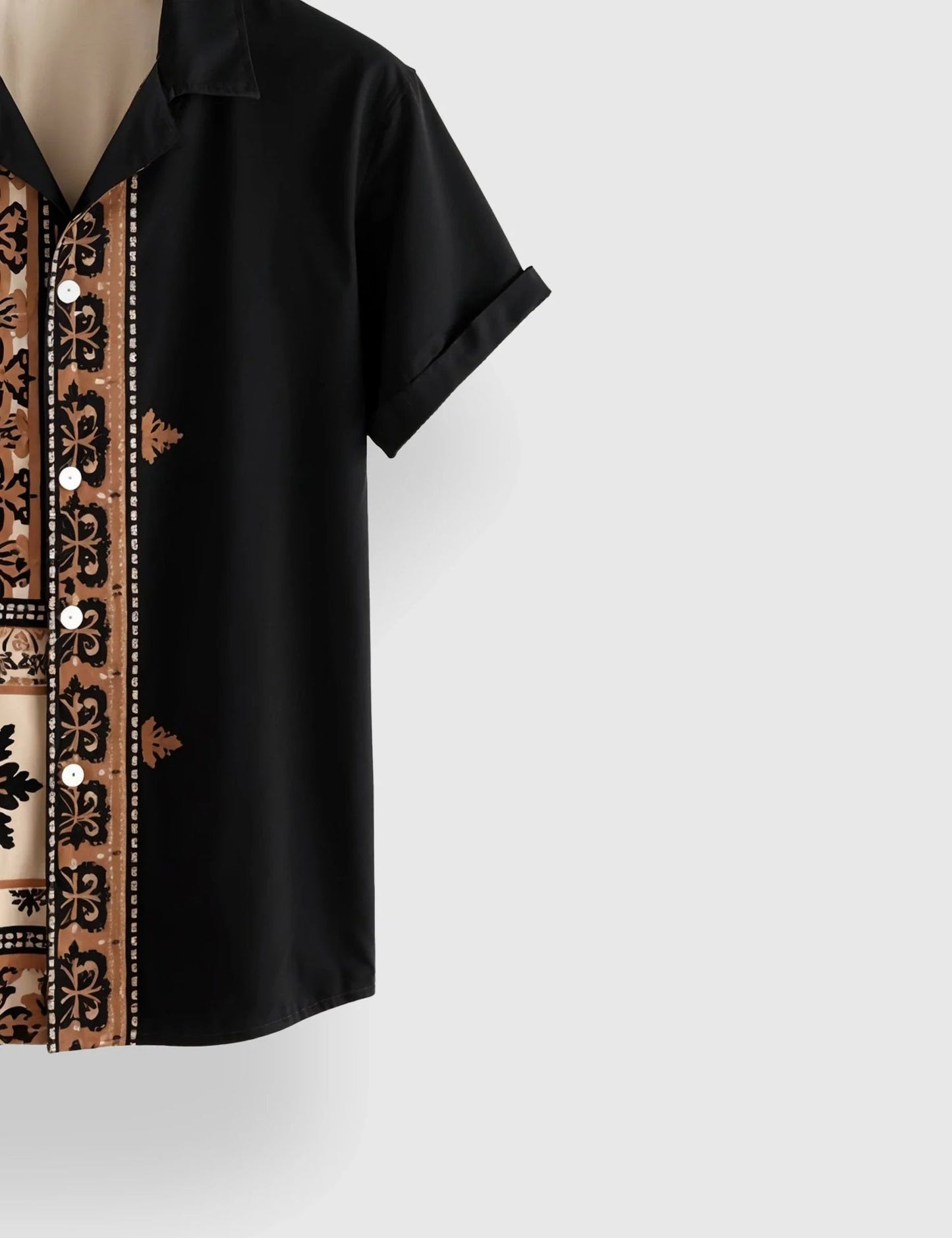 GREEN PATCH DESIGNER MEN'S HALF SLEEVES PRINTED SHIRT